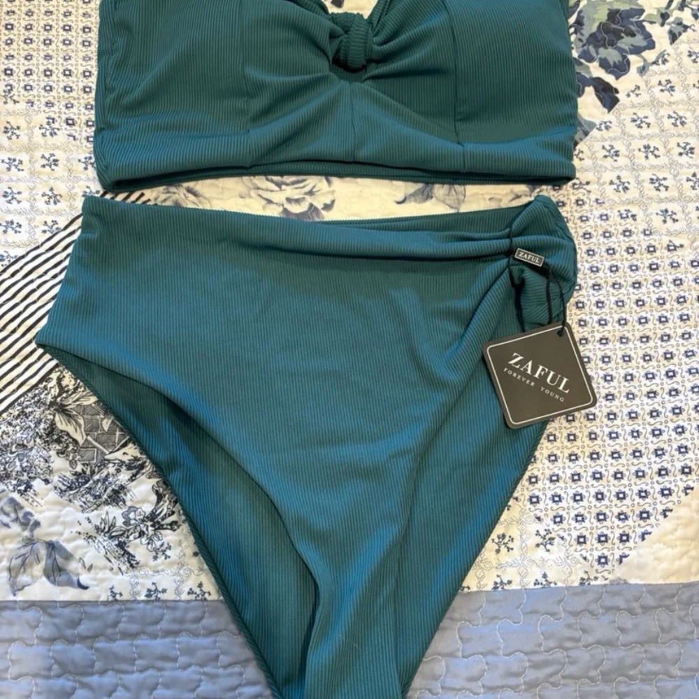 Zaful Teal Bikini swim Set size 8